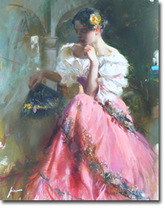 Original Painting, Flower of Spain by Pino