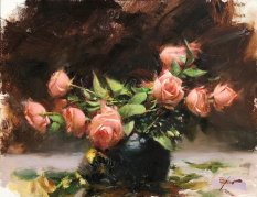 Original Painting, Pink Roses