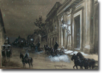 Original Painting, Night Scene by Frederic Remington