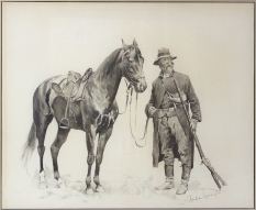 Original Ink on Paper, The Mountain Man by Frederic Remington