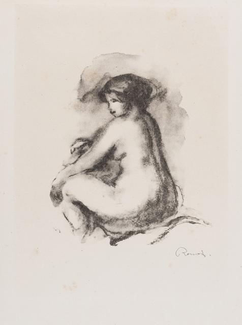 Etude de Femme Nue, Assise (Delteil, 42) (1904) Original Lithograph by Auguste Renoir