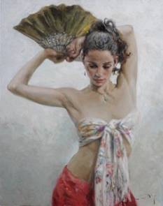 Original Painting, Flamenca by Royo