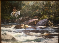 Original Painting, No Place to Ford by Howard Terpning