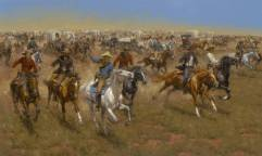 Original Painting, Oklahoma Land Rush by Andy Thomas