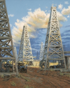 Original Painting, Field of Derricks by Andy Thomas