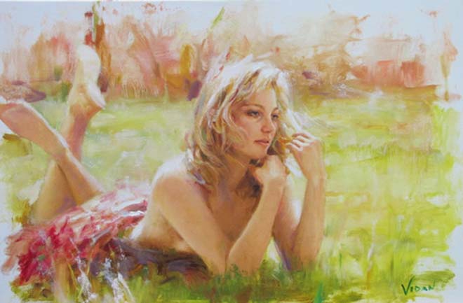 Meadow Beauty Original Painting by Vidan