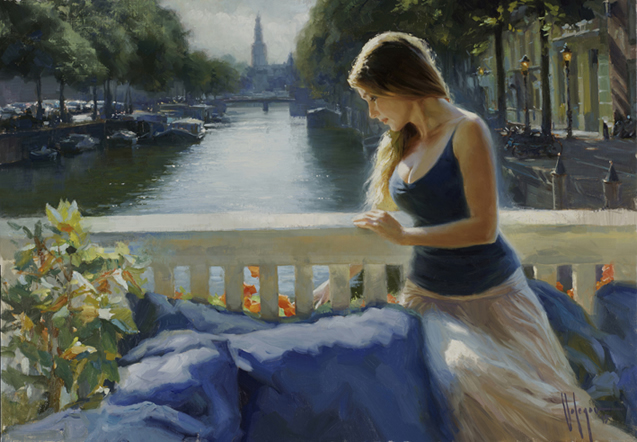Enjoying Amsterdam
 Original Painting by Vladimir Volegov