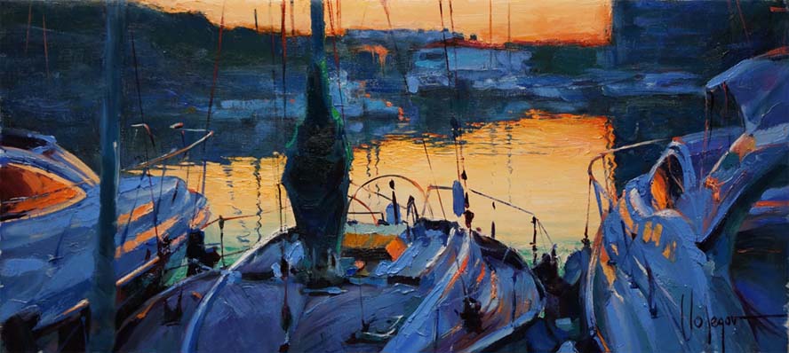 Evening Sun Original Painting by Vladimir Volegov