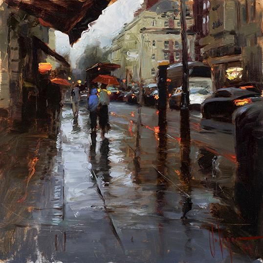 Rain in London
 Original Painting by Vladimir Volegov