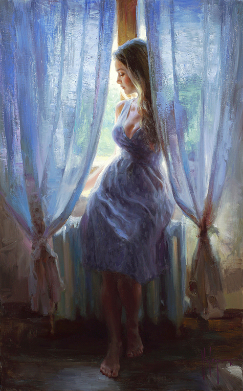 Sitting on the Windowsill
 Original Painting by Vladimir Volegov