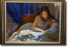 Original Painting, Quiet Evening by Vladimir Volegov