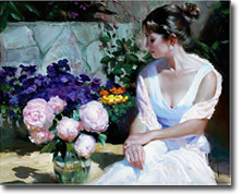 Original Painting, Roses and Peonies by Vladimir Volegov
