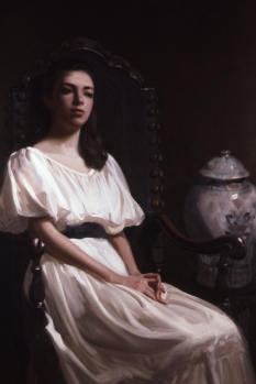 Original Painting, Girl in White by Evan Wilson