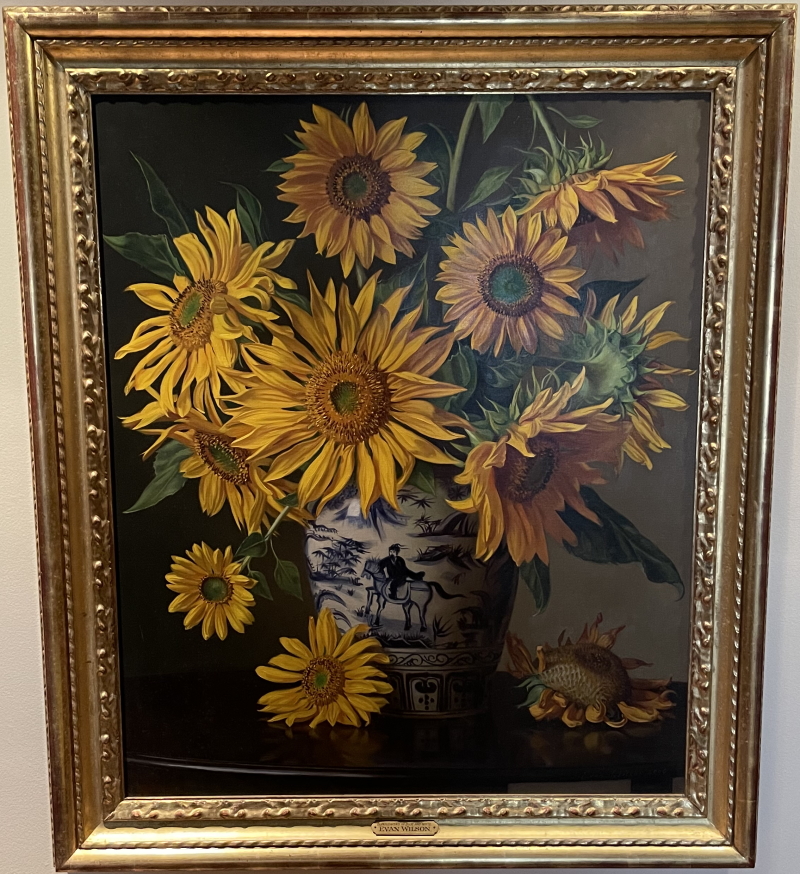 Original Painting, Sunflowers in Blue and White
 by Evan Wilson