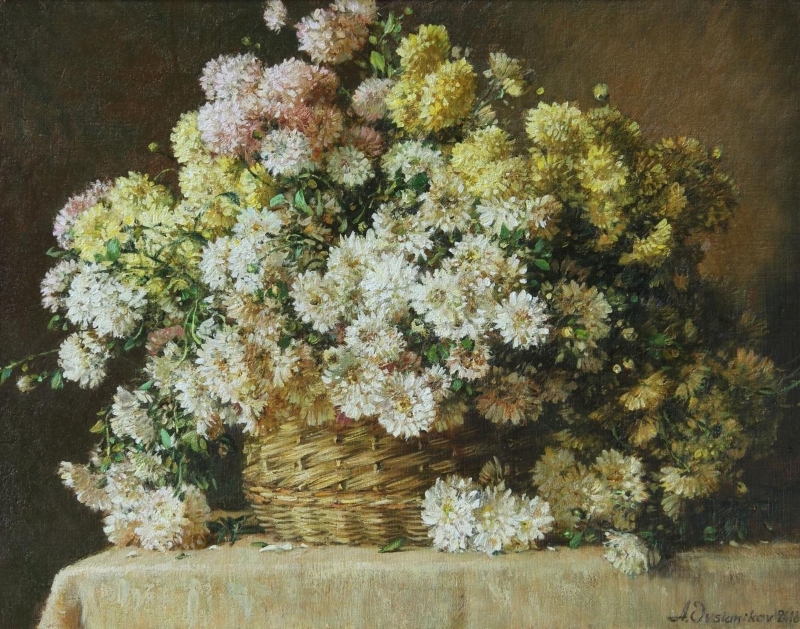Original Painting, Country Flowers by Anton Ovsianikov