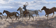 Original Painting, Runnin' the Ridge