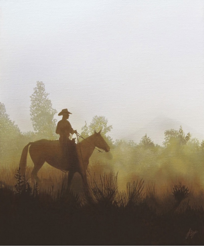 Golden Trail by John Bye painting of a cowboy