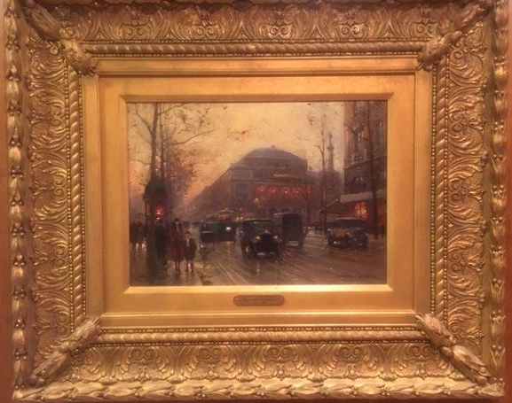 Original Painting, Theatre Sarah Bernhardt by Edouard Cortes
