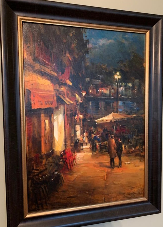 Original Painting, Riverbank Poem by Dimitri Danish