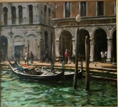 Original Painting, Venice Canal by Dimitri Danish