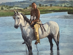 Original Painting, Watchful II by Judee Dickinson