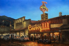 Original Painting, Million Dollar Cowboy Bar 42 x 62 by Wesley James Drake