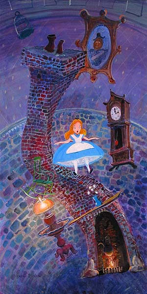 Original Painting, Alice Floating Into Wonderland by Harrison Ellenshaw