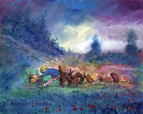 Original Painting, With the Help of Friends by Harrison Ellenshaw