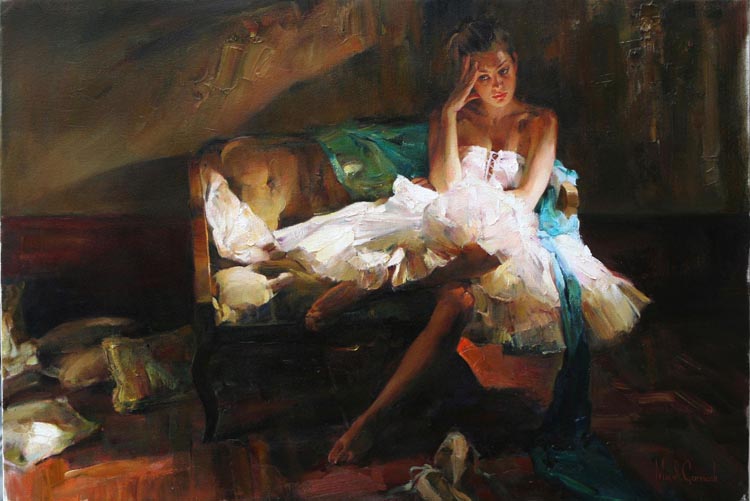 Original Painting, A Moment Alone by Michael & Inessa Garmash