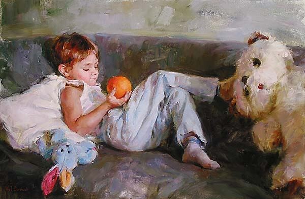 Boy with Orange by Michael & Inessa Garmash