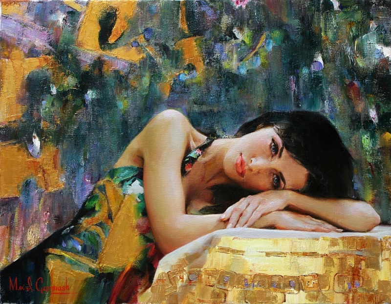 Original Painting, Golden Dream by Michael & Inessa Garmash