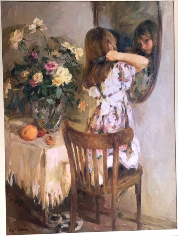 Original Painting, Little Beauty by Michael & Inessa Garmash