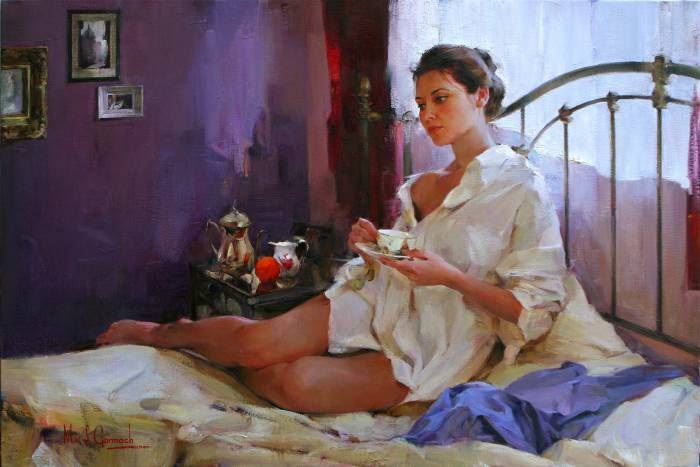 Original Painting, Morning Alone by Michael & Inessa Garmash