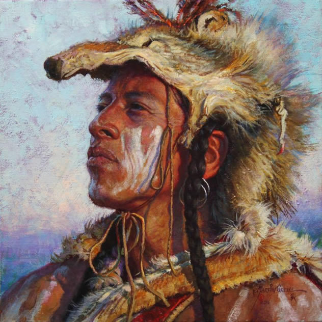 Original Painting, Wolf by Martin Grelle