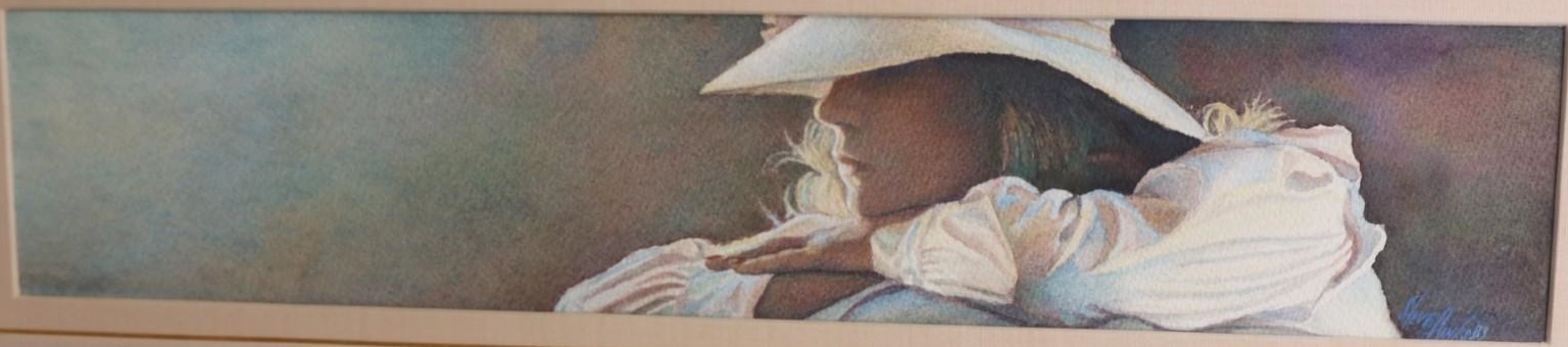 Original Painting, Lady in a Sun Hat by Steve Hanks