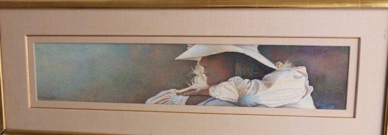 Original Painting, Lady in a Sun Hat by Steve Hanks