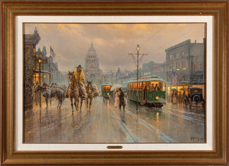 Original Painting, Commerce Along the Avenue by G. Harvey