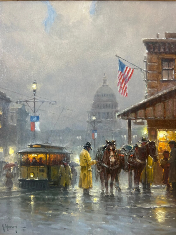 Original Painting, Congress Avenue Austin by G. Harvey