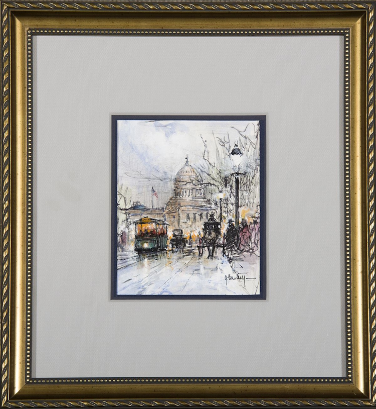 Original Mixed Media, Genteel Nation Study by G. Harvey