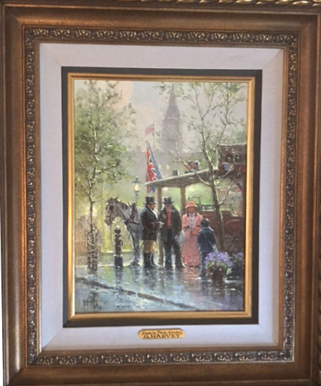 Original Painting, Lady In Pink - London by G. Harvey