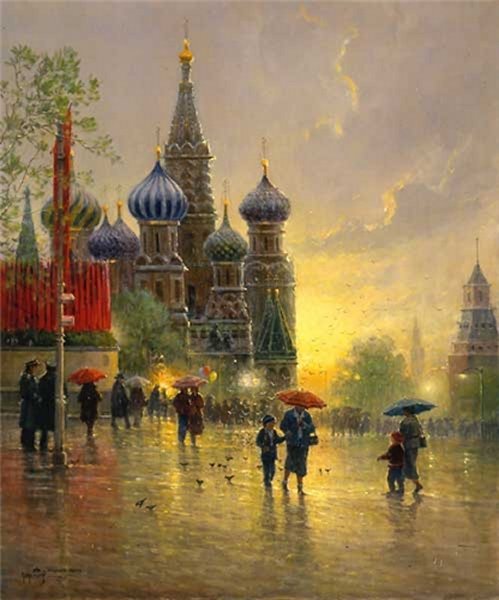Light Rain on Red Square by G. Harvey by G. Harvey