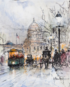 Original Mixed Media, Genteel Nation Study by G. Harvey