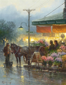 Original Painting, Market Day by G. Harvey