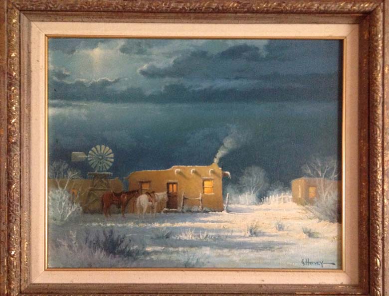 Original Painting, While Friends Visit by G. Harvey