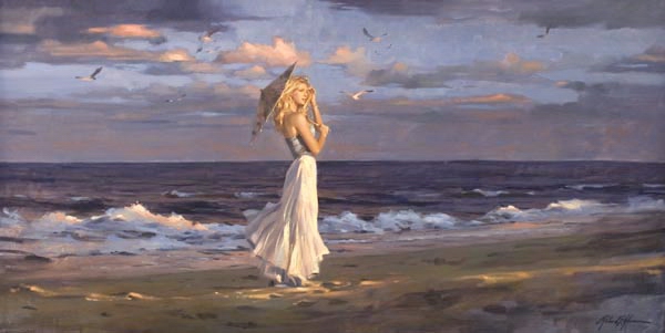 Original Painting, Waves Of Dawn by Richard Johnson