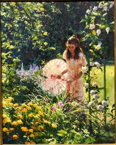 Original Painting, Flowers and Lace by Richard Johnson
