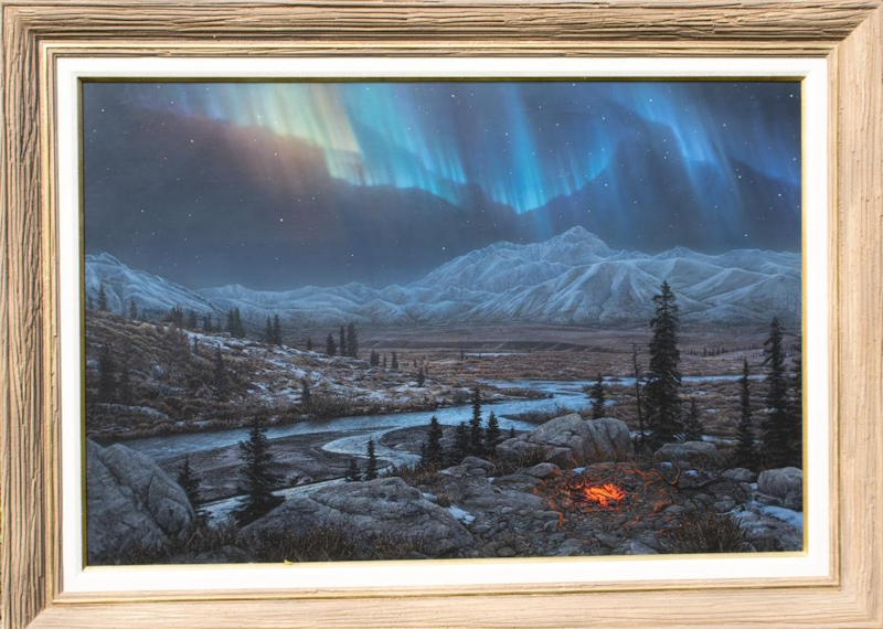 Original Painting, Midnight Fire by Stephen Lyman