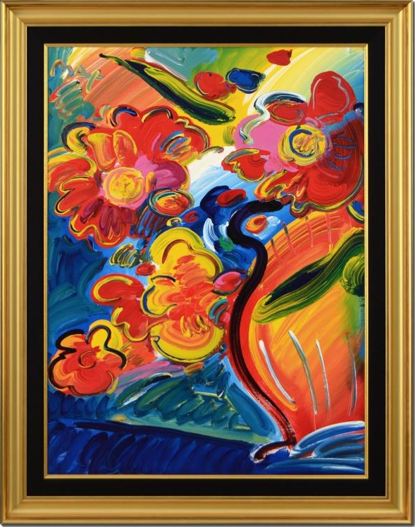 Original Painting, Vase of Flowers Series 56 Version B #1 by Peter Max