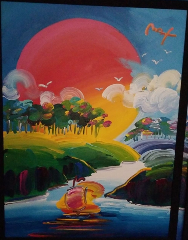 Original Painting, Without Borders 40 x 30 by Peter Max