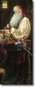 Original Painting, Father Christmas at the Workshop by Dean Morrissey
